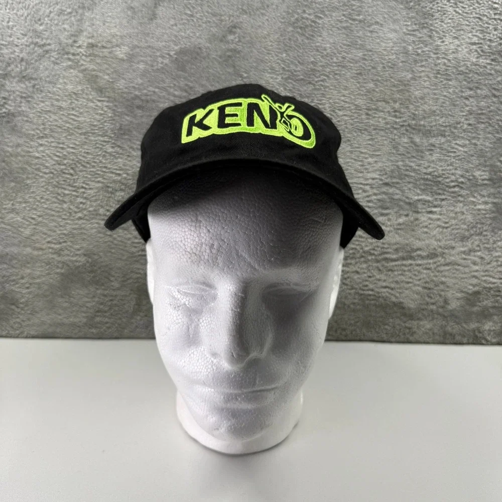 Nissin Cap KENO Baseball Hat Black Neon Green Embroidered Adjustable Strapback
